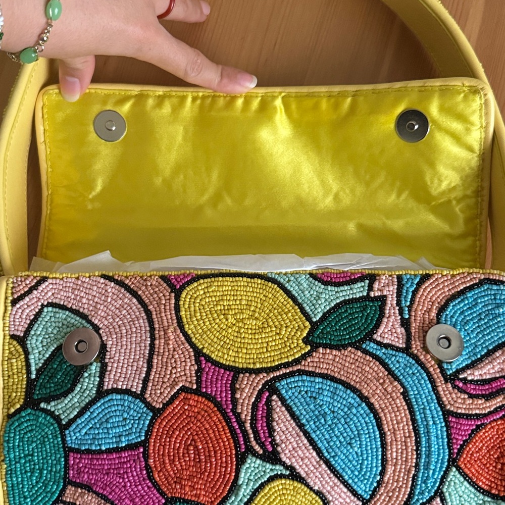 LIKE NEW STAUD Tommy Beaded Bag, Citrus - Picture 9 of 9